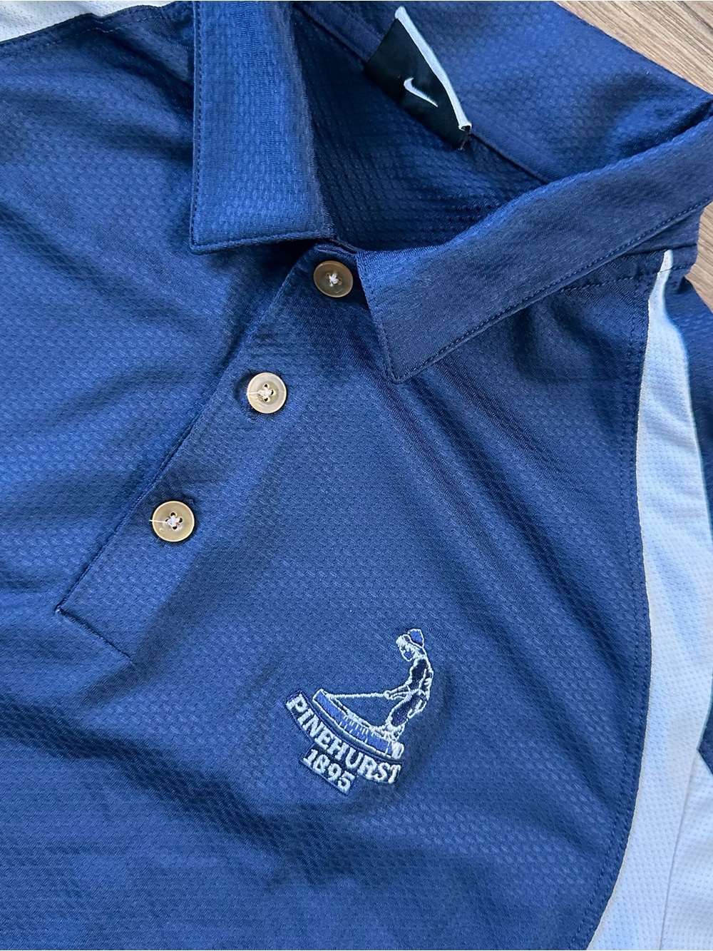 Nike Golf Boys Polo Shirt XL 18-20 Pinehurst Blue Performance Putter Preppy‎